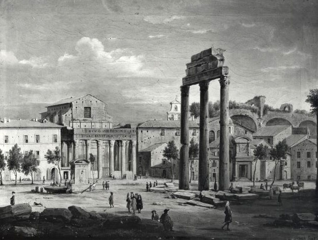 Hendrik Frans van Lint, Forum romain. Temple de Castor et Pollus et Temple d'Antonin et Faustine